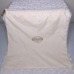Fossil Drawstring Dust Purse Bag Cream color